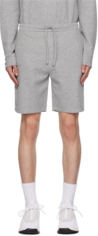 Photo: BOSS Gray Embroidered Shorts