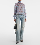 Dolce&Gabbana Leather-trimmed straight jeans