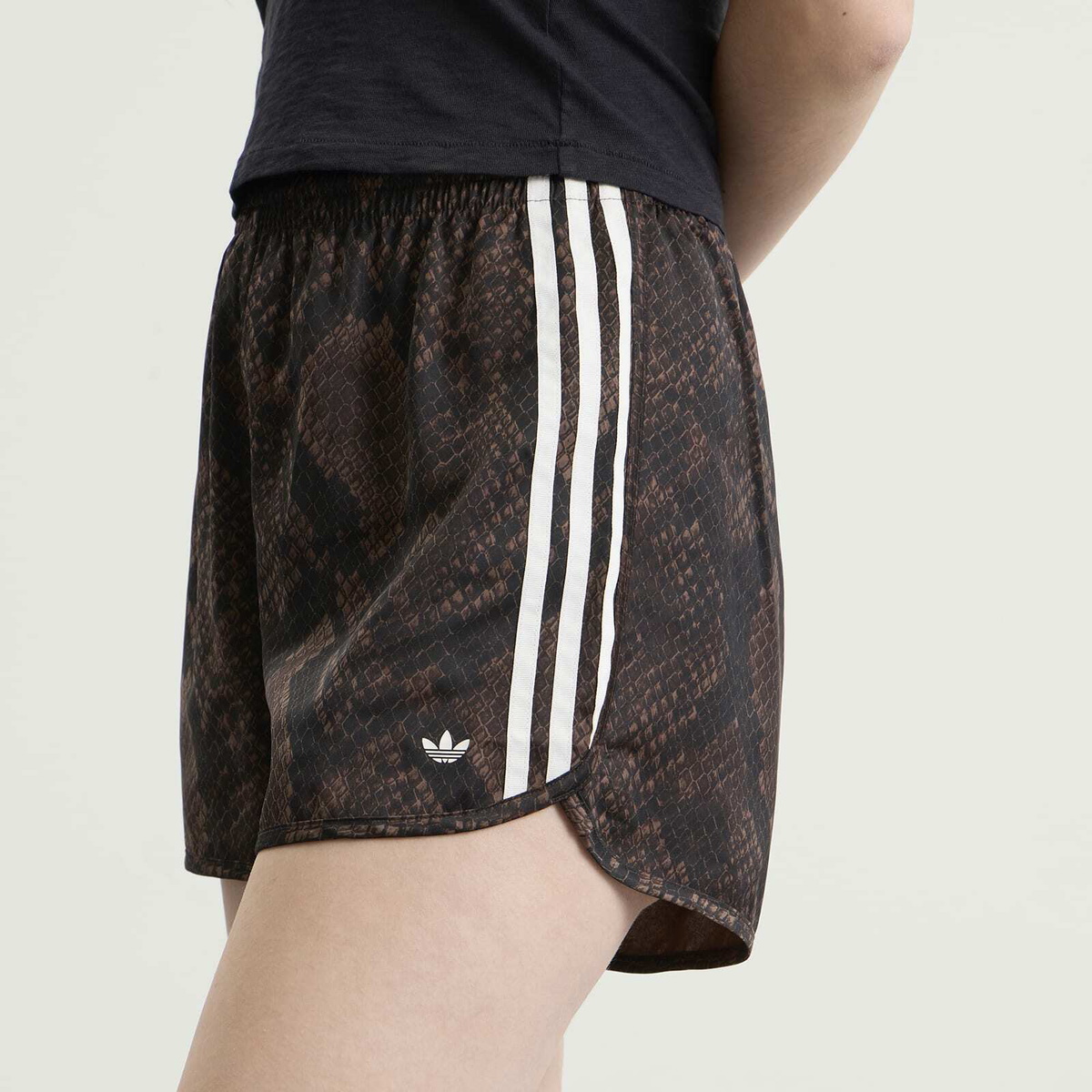 Adidas Women's Satin Shorts in Earth Strata/Aurora Coffee