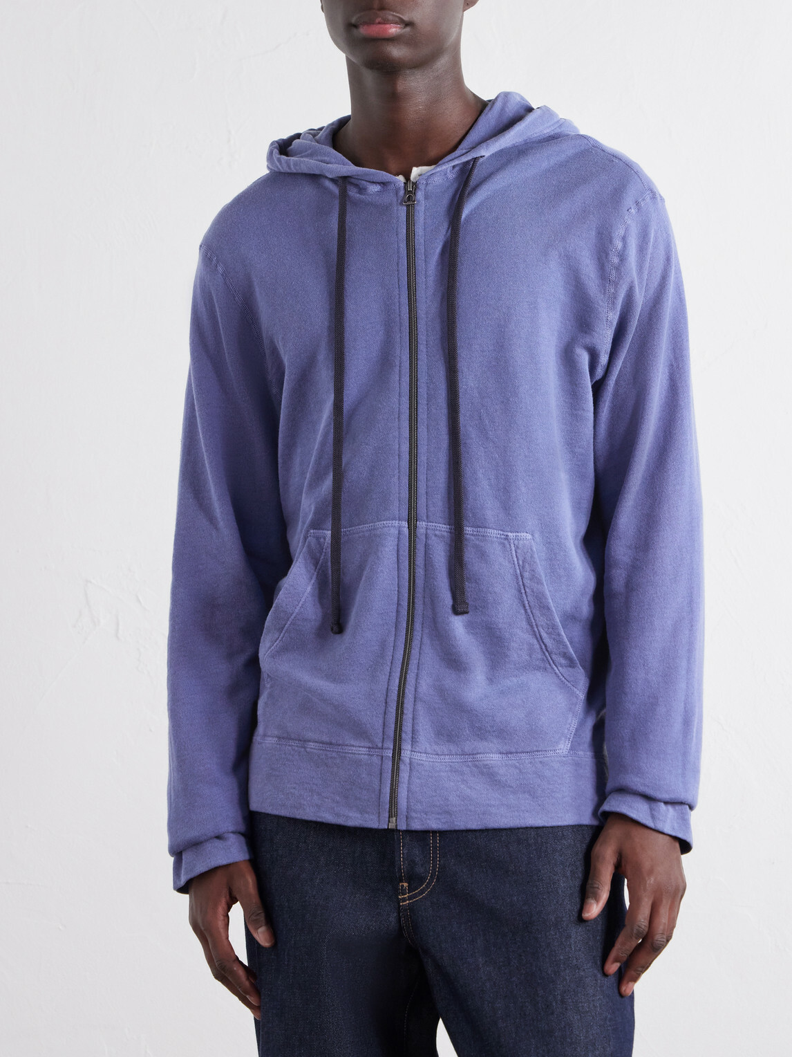 James Perse - Supima Cotton-Jersey Zip-Up Hoodie - Blue