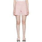 Alexander McQueen Pink Scalloped Knit Shorts