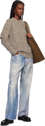 Études Beige Regular Round Neck Sweater