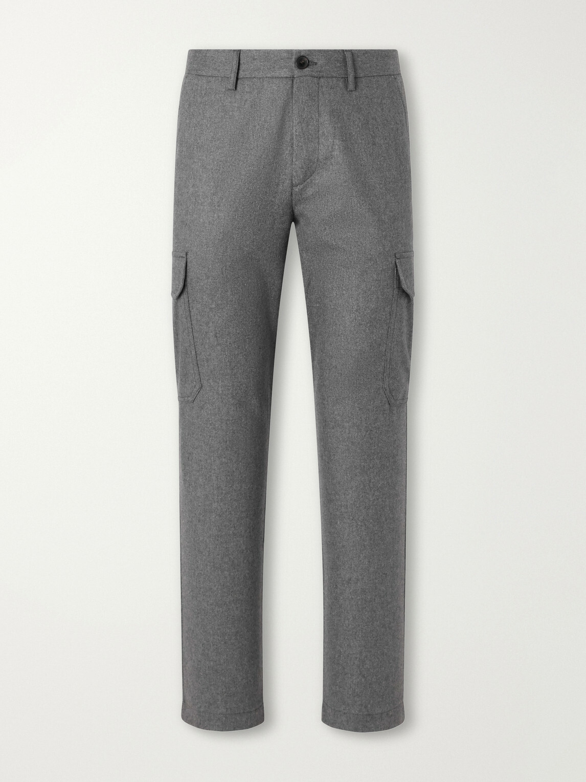 Mr P. - Straight-Leg Wool-Flannel Cargo Trousers - Gray