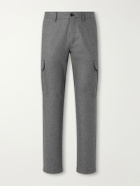 Mr P. - Straight-Leg Wool-Flannel Cargo Trousers - Gray