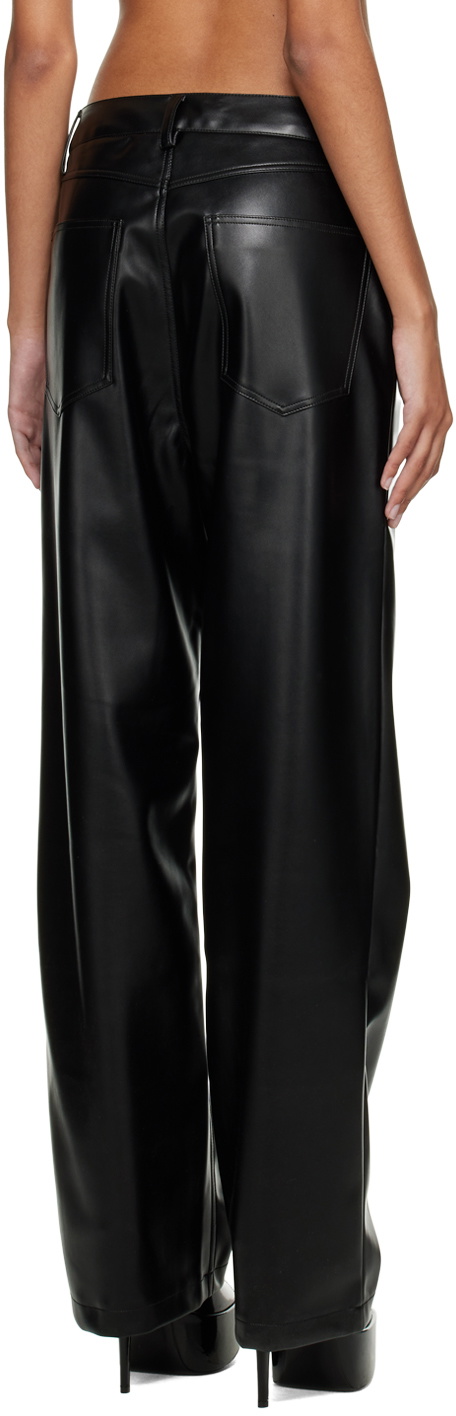 Sia Arnika Black Faux-Leather Trousers