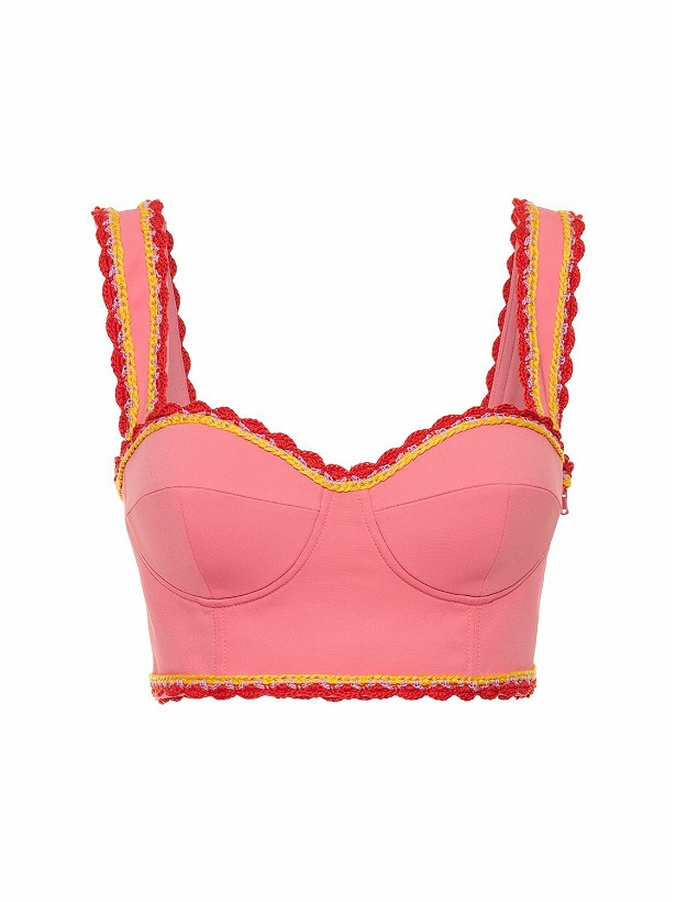 Photo: MOSCHINO Viscose Cady Bralette Cropped Top