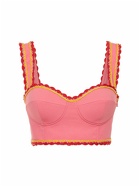 MOSCHINO Viscose Cady Bralette Cropped Top