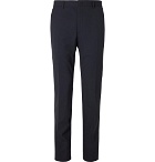 Fendi - Navy Logo Jacquard-Trimmed Stretch-Virgin Wool Suit Trousers - Navy