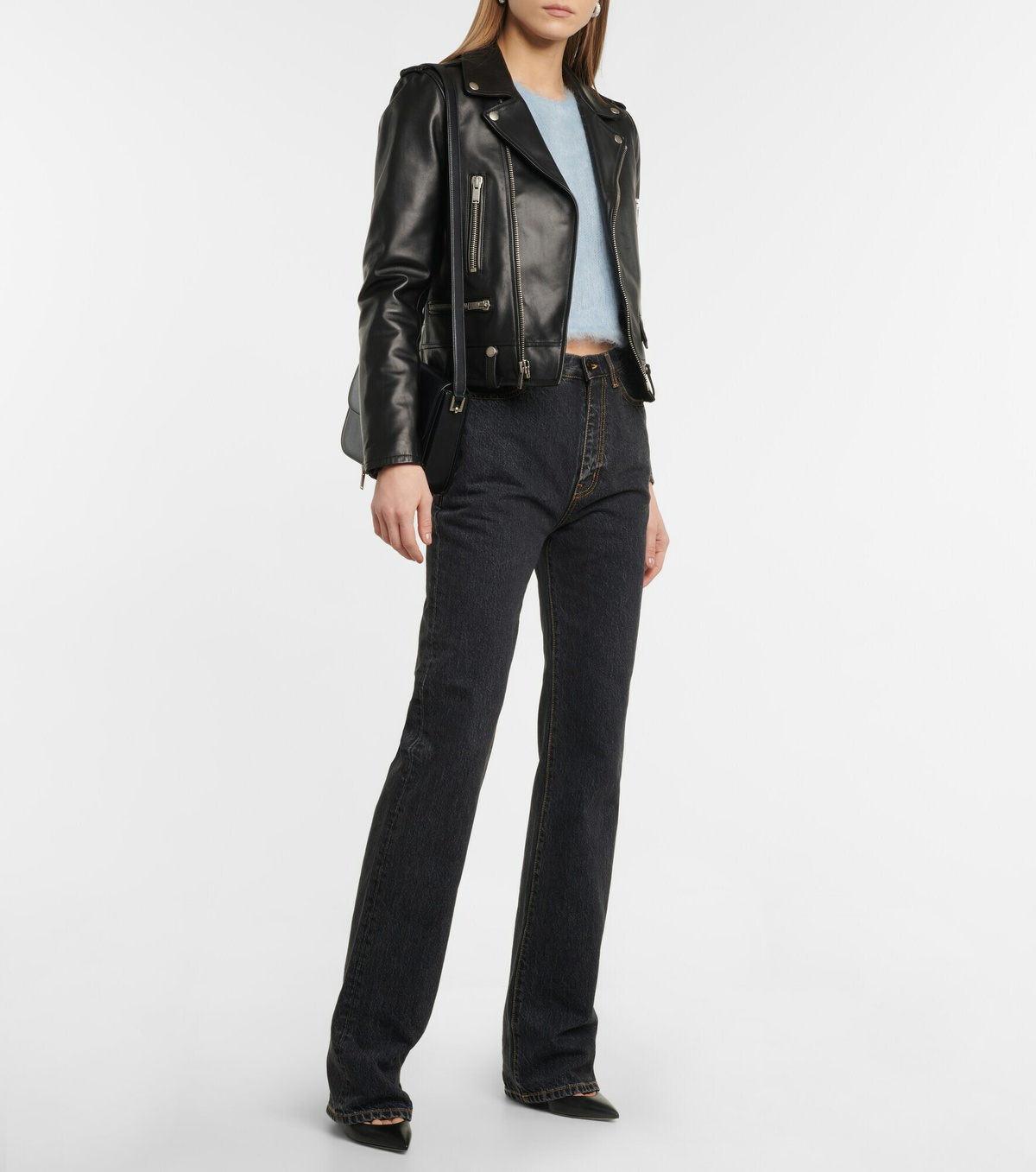 Saint Laurent - Cropped mohair-blend sweater Saint Laurent