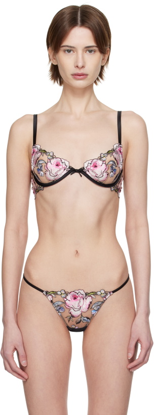 Photo: Fleur du Mal Black Fidelia Embroidery Demi Bra