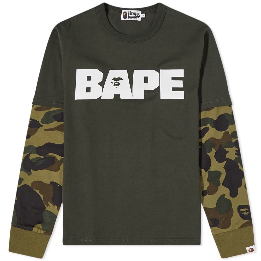 A Bathing Ape Long Sleeve 1st Camo Layered Tee A Bathing Ape