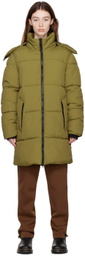 The Very Warm Green Long Hooded Puffer Jacket