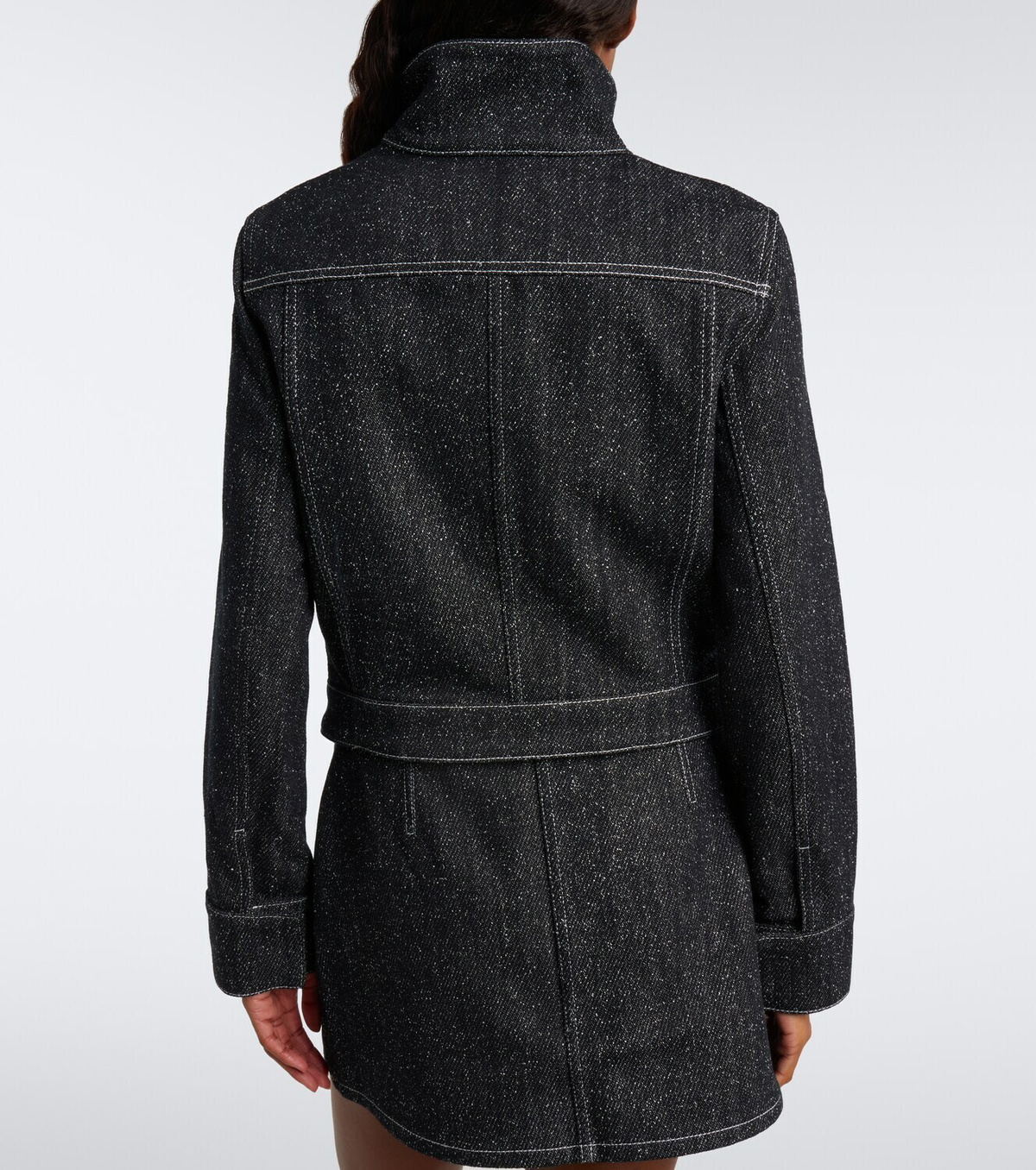 Courrèges Logo denim tweed jacket