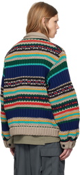 sacai Multicolor Mesh Knit Cardigan