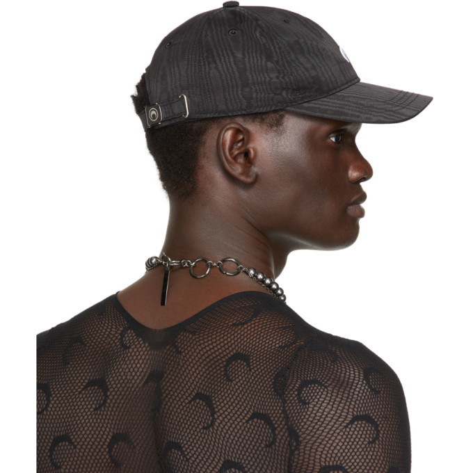 Marine Serre Black Moire Baseball Cap Marine Serre