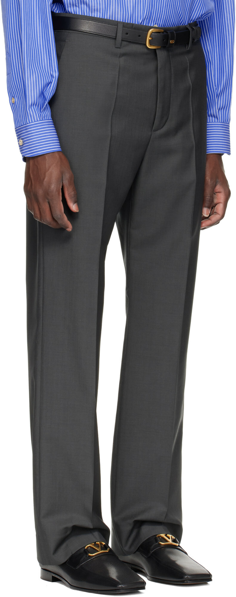 Valentino Gray Wool Trousers