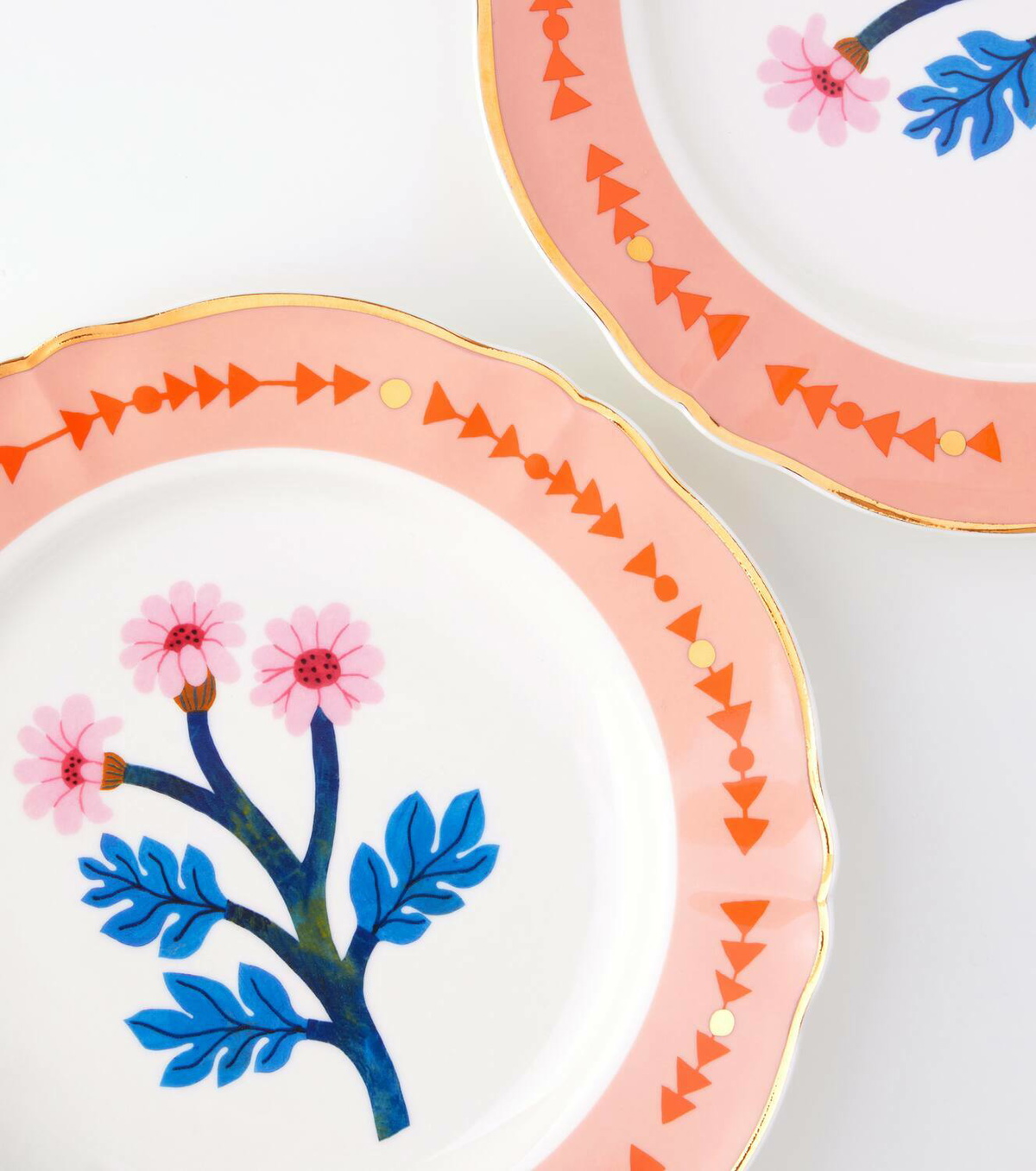 Bitossi Botanica set of 4 porcelain dinner plates