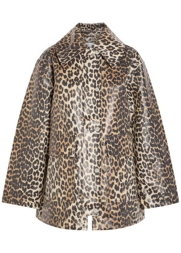 Photo: Ganni Leopard-print Waxed Canvas Coat