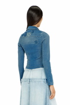 Diesel One-button denim shirt with patch effects - Tops Womens in Blue