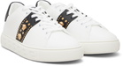 Versace White Greca Embellished Nylon Faux-Leather Sneakers