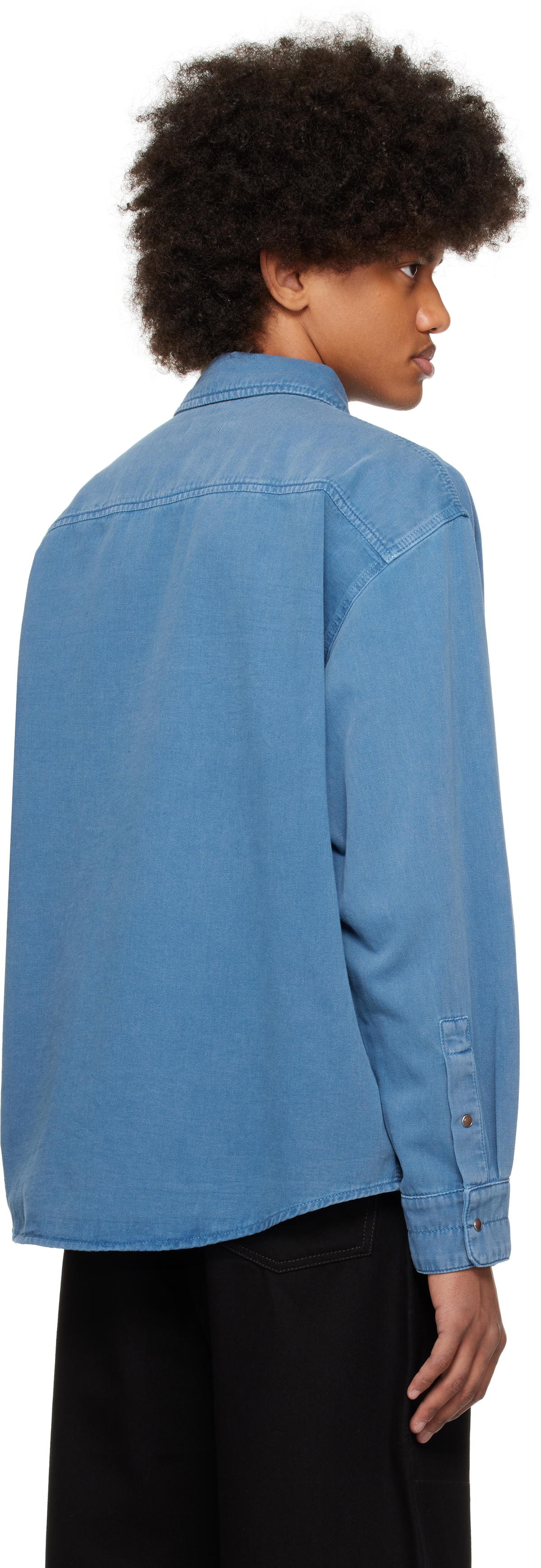 トップス LEMAIRE 24aw DENIM SHIRT WITH SNAPS Lemaire Denim Shirt With Snaps - Snow Blue | Garmentory