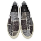 Amiri Grey Bandana Reconstruction Slip-On Sneakers