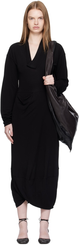 Photo: LEMAIRE Black V Neck Maxi Dress