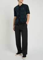 Fred Perry Tartan Cotton Shirt Navy
