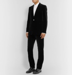 The Row - Black Gregory Cotton-Velvet Tuxedo Trousers - Black