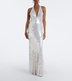 Jenny Packham Mermaid sequined halterneck gown