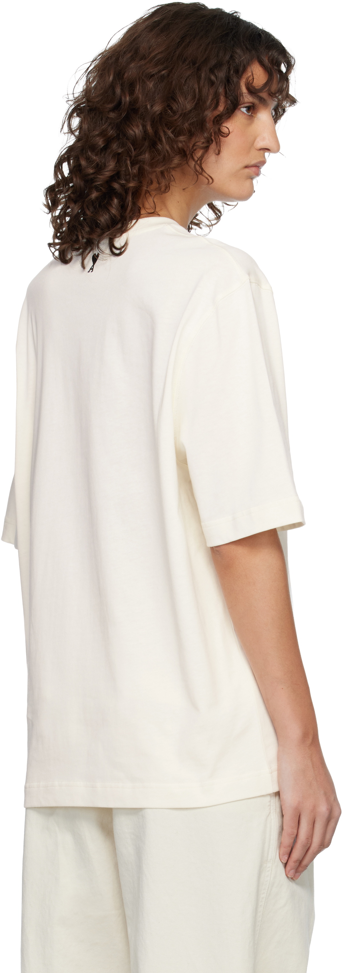 AMI Paris Off-White Cotton 'Ami Paris Heritage' Print T-shirt