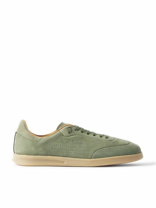 Photo: Paul Smith - Bailey Logo-Embossed Nubuck Sneakers - Green