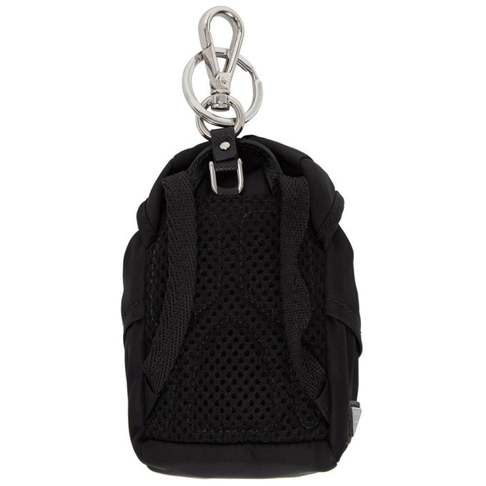 Prada Black Mini Backpack Keychain Prada