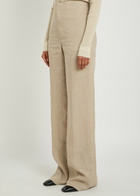 Tods Straight-leg Linen Trousers Beige