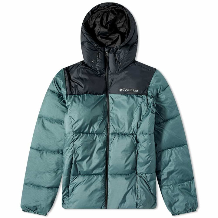Photo: Columbia Men's Puffect Hooded Jacket in Metal And Black