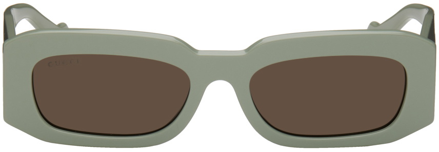 Gucci Green Rectangular Sunglasses Gucci