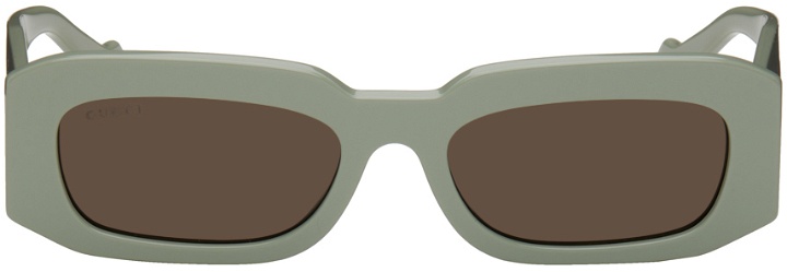 Photo: Gucci Green Rectangular Sunglasses