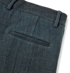 11.11/eleven eleven - Indigo-Dyed Slub Wool-Twill Trousers - Blue