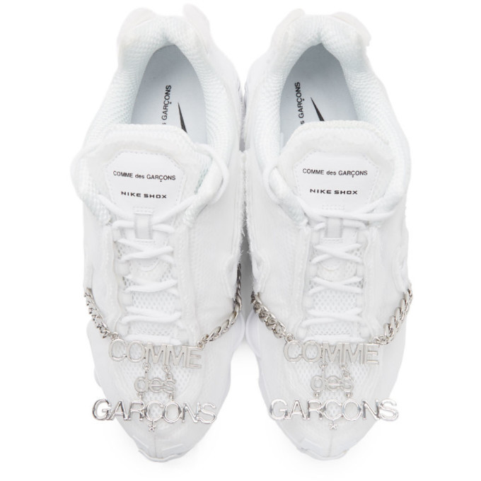 White nike edition sale cdg shox tl sneakers