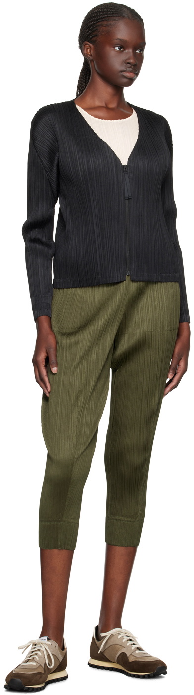 Pleats Please Issey Miyake Black Monthly Colors September Cardigan
