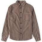 Pass~Port Men's Workers Check Shirt in Brown