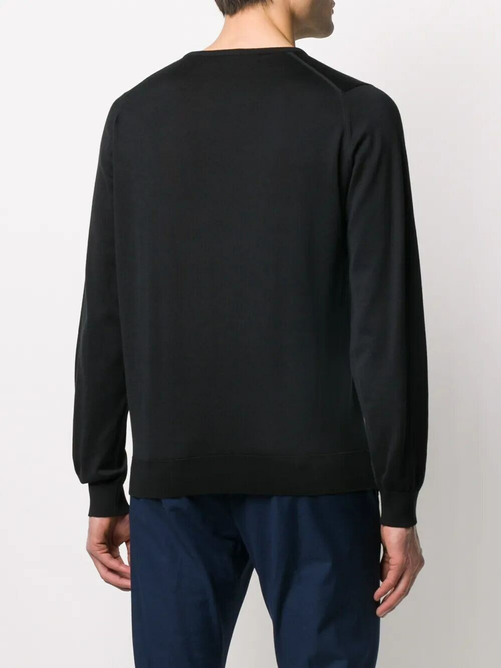 John Smedley Hatfield Long Sleeves Crewneck Pullover in Black