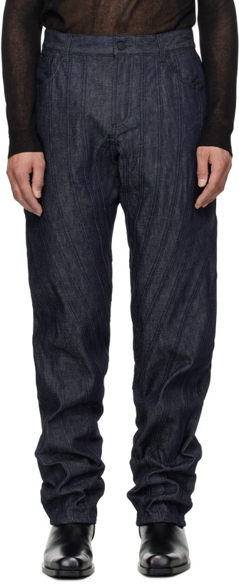 Photo: Mugler Blue Spiral Baggy Jeans