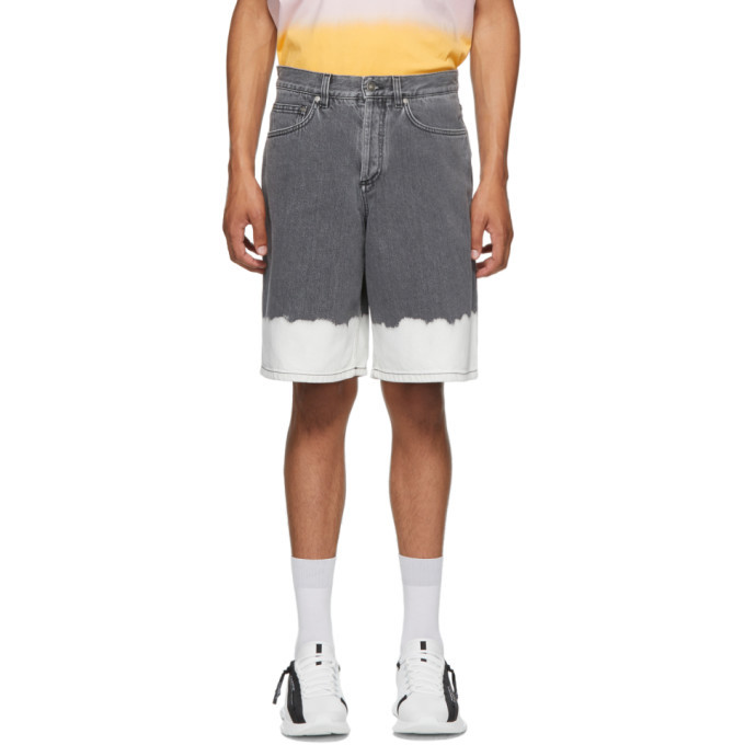 Photo: Givenchy Black and White Denim Two-Tone Shorts