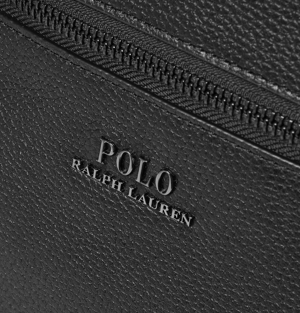 Polo Ralph Lauren Pebble-grain Leather Messenger Bag in Black for Men