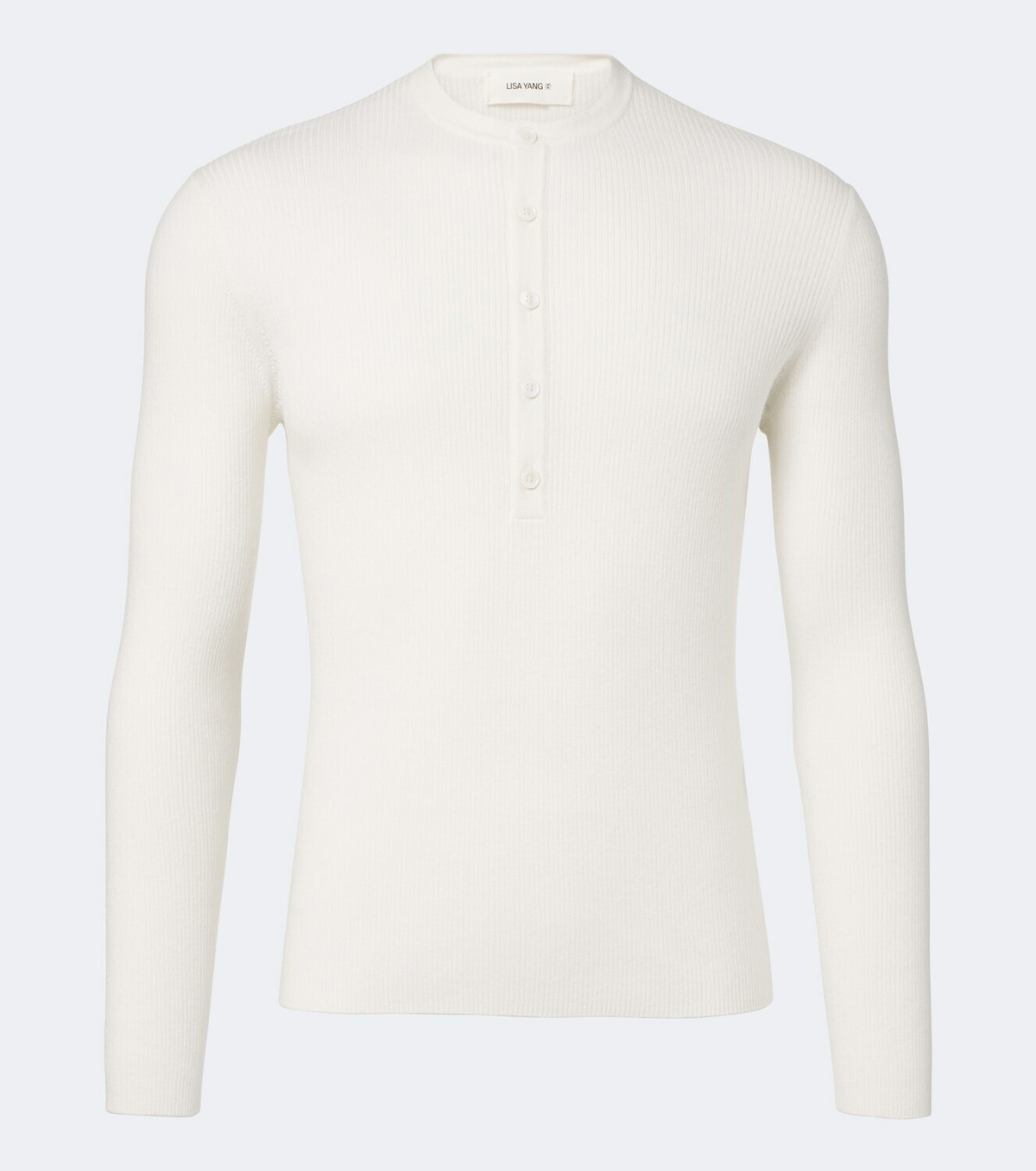 Lisa Yang Falk cotton and cashmere Henley shirt