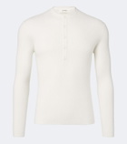 Lisa Yang Falk cotton and cashmere Henley shirt