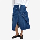 JW Anderson Women's Cargo Pocket Midi Skirt in Blue