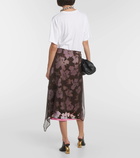 Dries Van Noten Floral silk-blend midi skirt