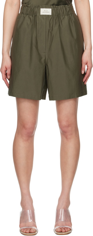 Photo: Silk Laundry Green Cotton Silk Boxer Shorts